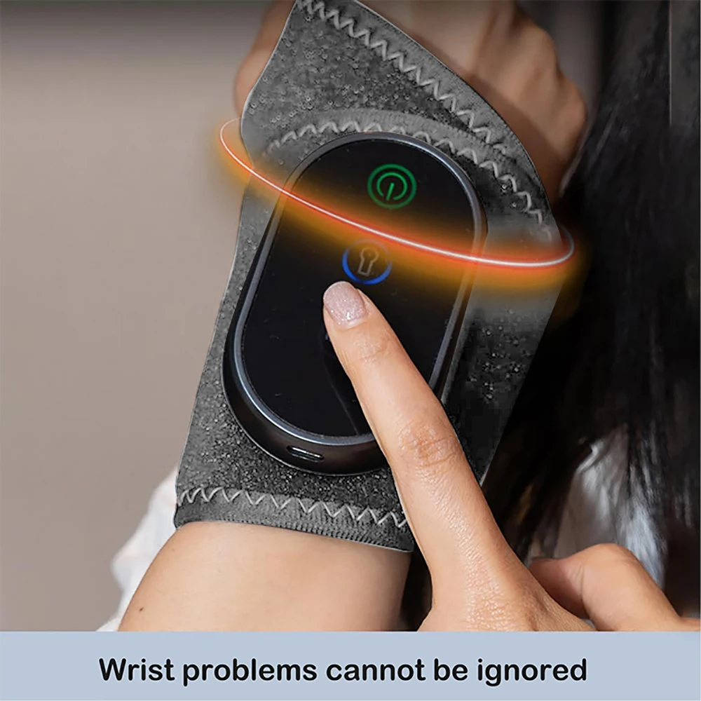 

Электрический нагревательный массажер для запястий, горячий компресс, вибрационный бандаж для запястья/лодожки, защита для запястья, грелка, перезаряжаемый браслет