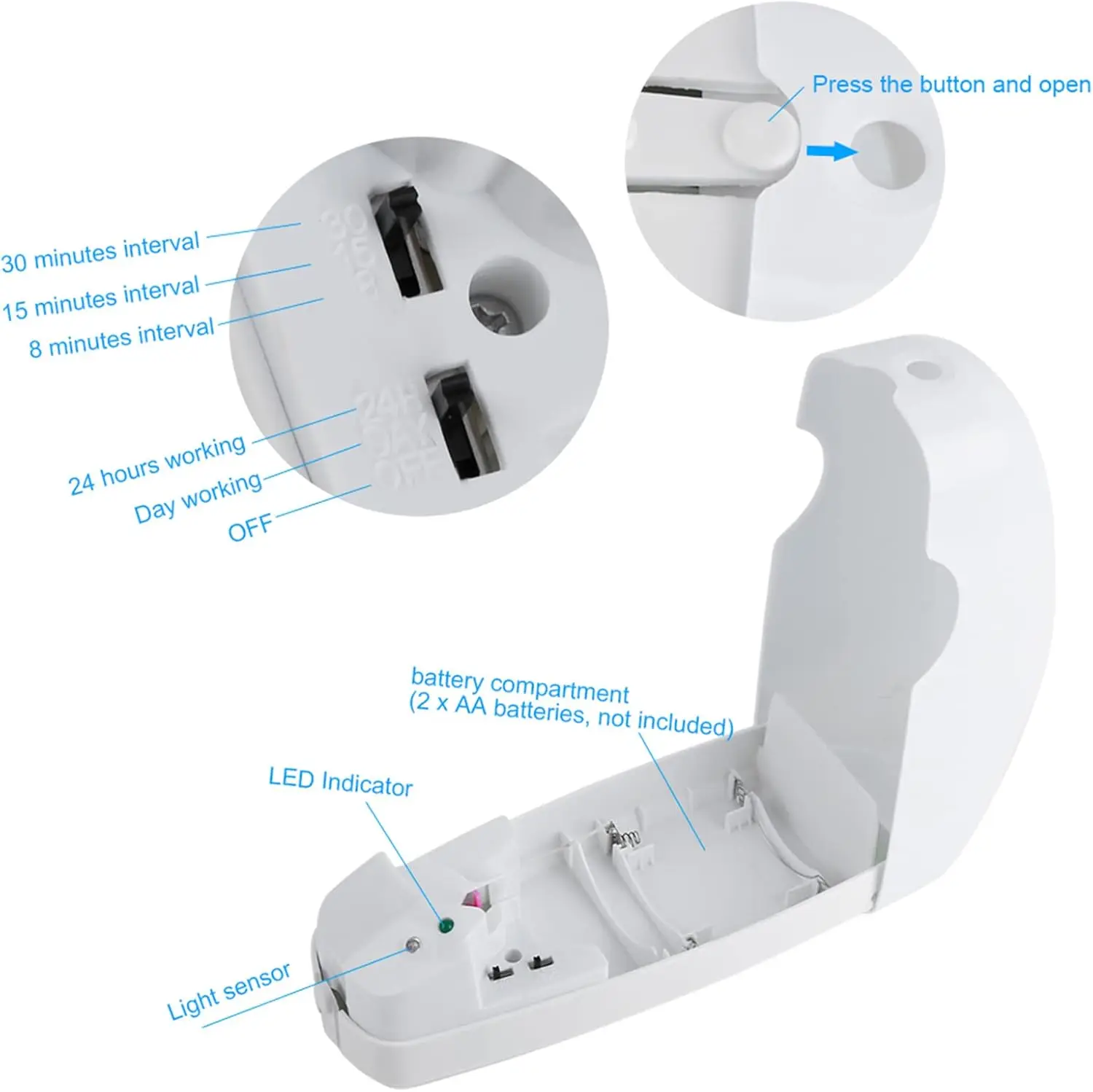 معطر هواء أوتوماتيكي، Airwick Freshmatic، معطر هواء أوتوماتيكي قابل للتعديل مثبت على الحائط في الأماكن المغلقة