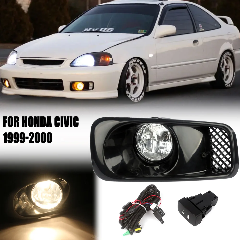 Applicable to Honda 99/20 old Civic EK3 front fog light assembly halogen daytime running light front bumper light