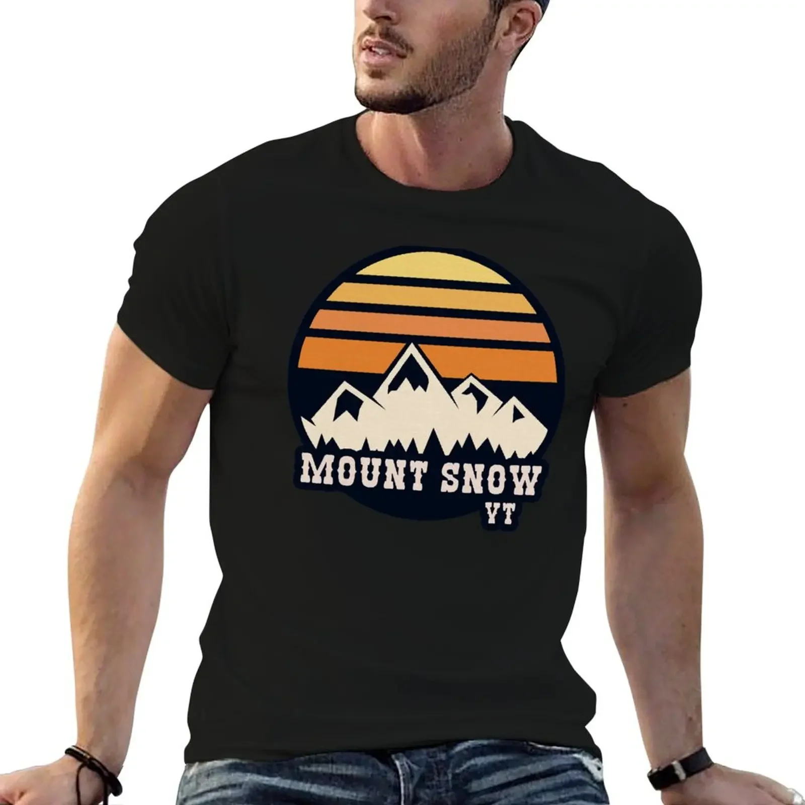 

Mount Snow Vintage T-Shirt quick drying blacks boys animal print men t shirts high quality