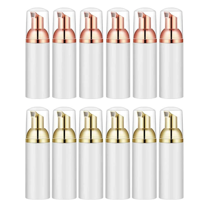 50ML/1.7Oz Foam Bottle With Gold Pump, 6Pcs, Empty Travel Foaming Dispensers For Soap, Shampoo