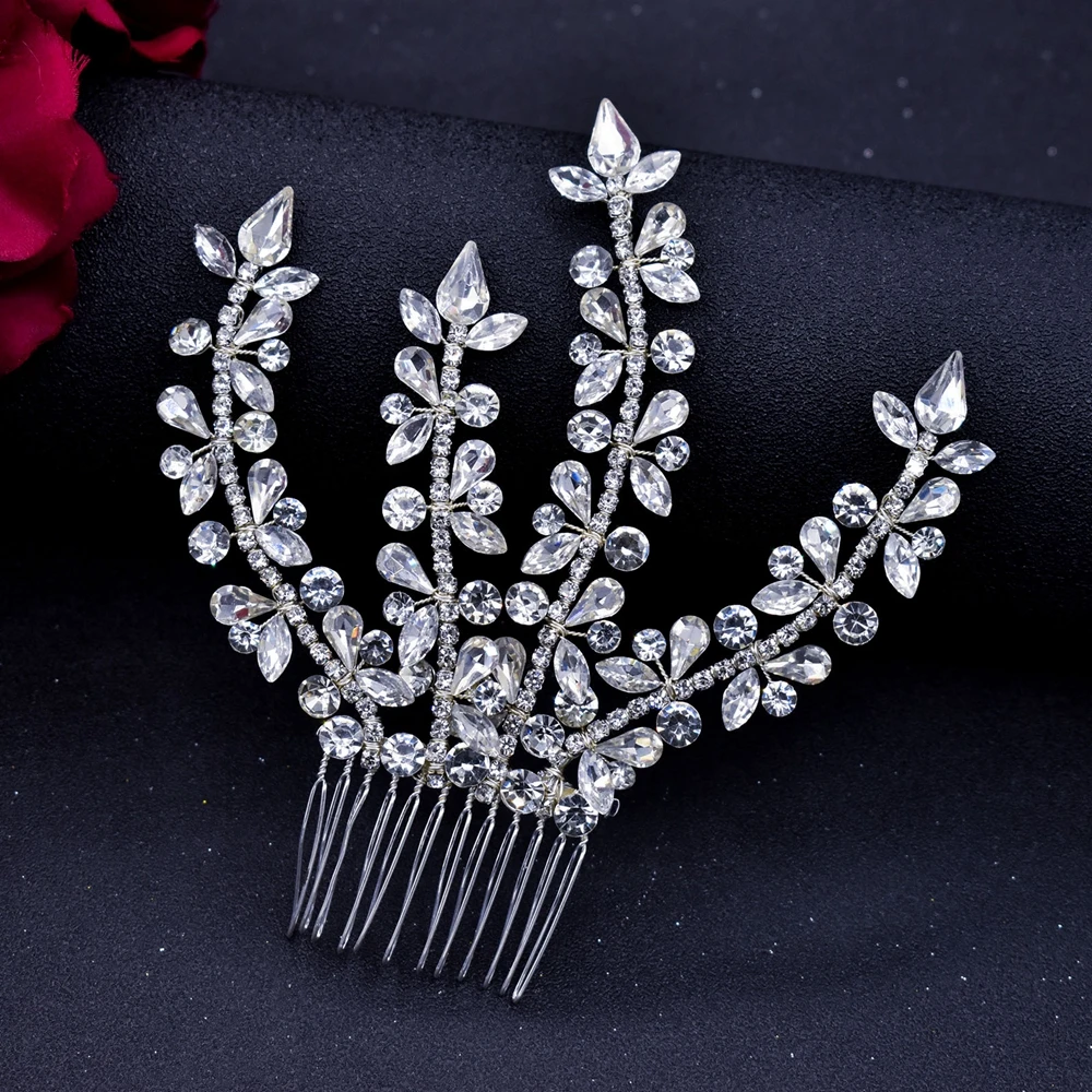 

DZ042 Simple Hair Combs Wedding Hair Accessories Rhinestone Head Jewelry Bridal Tiaras Party Headdress Crystal Women Hairpins