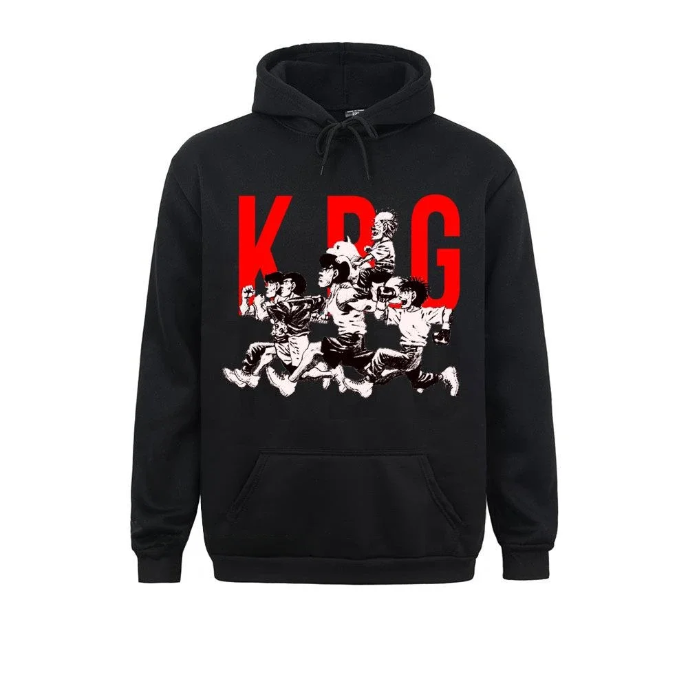 Mens Long Sleeve Men Hooded Pullover Stylish Hoodie Classic K.B.G Team Hajime No Ippo Sweater Loose Printing