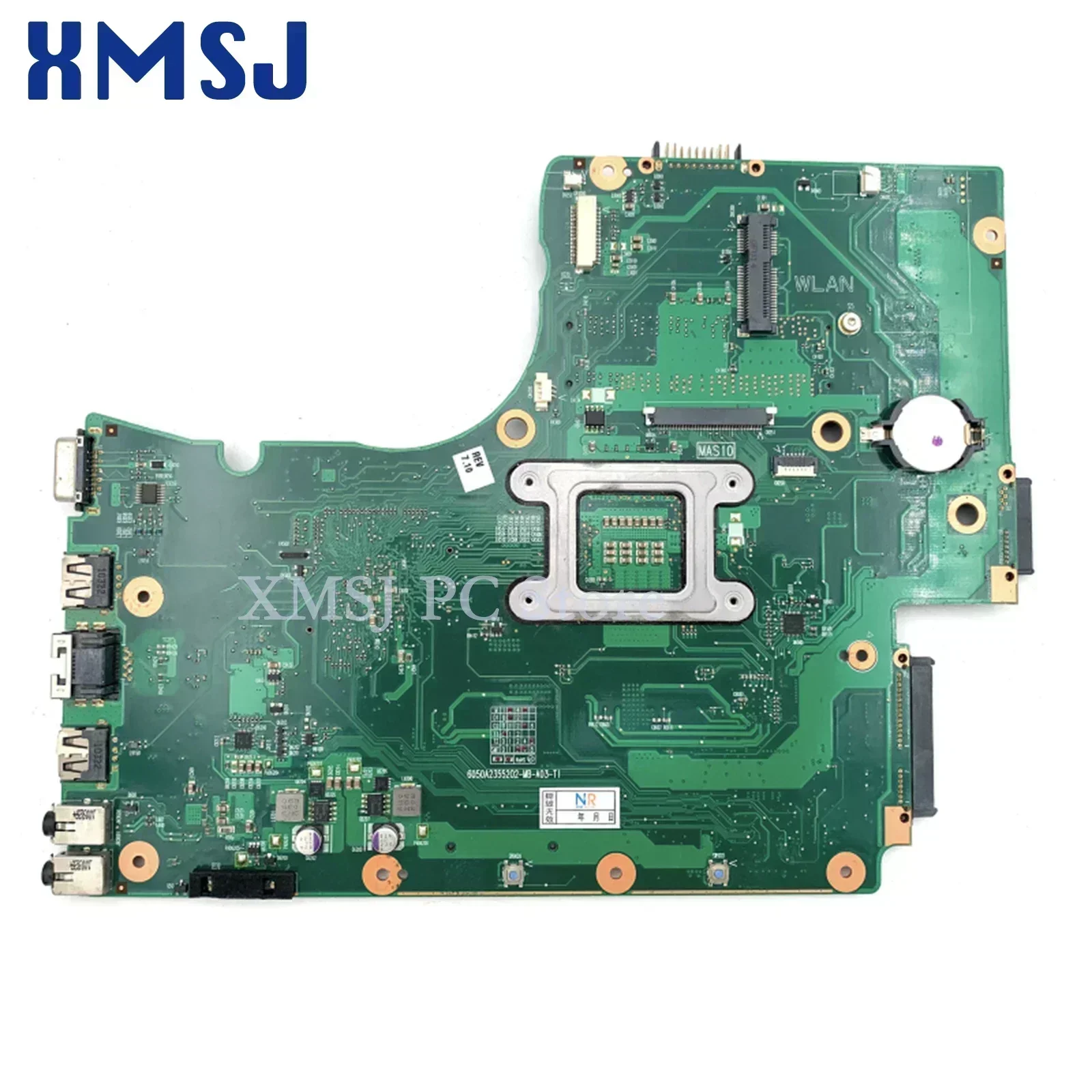 XMSJ For Toshiba Satellite C655 C655D Laptop Motherboard V000225000 6050A2355202-MB-A02-TI DDR3 Free CPU Main Board