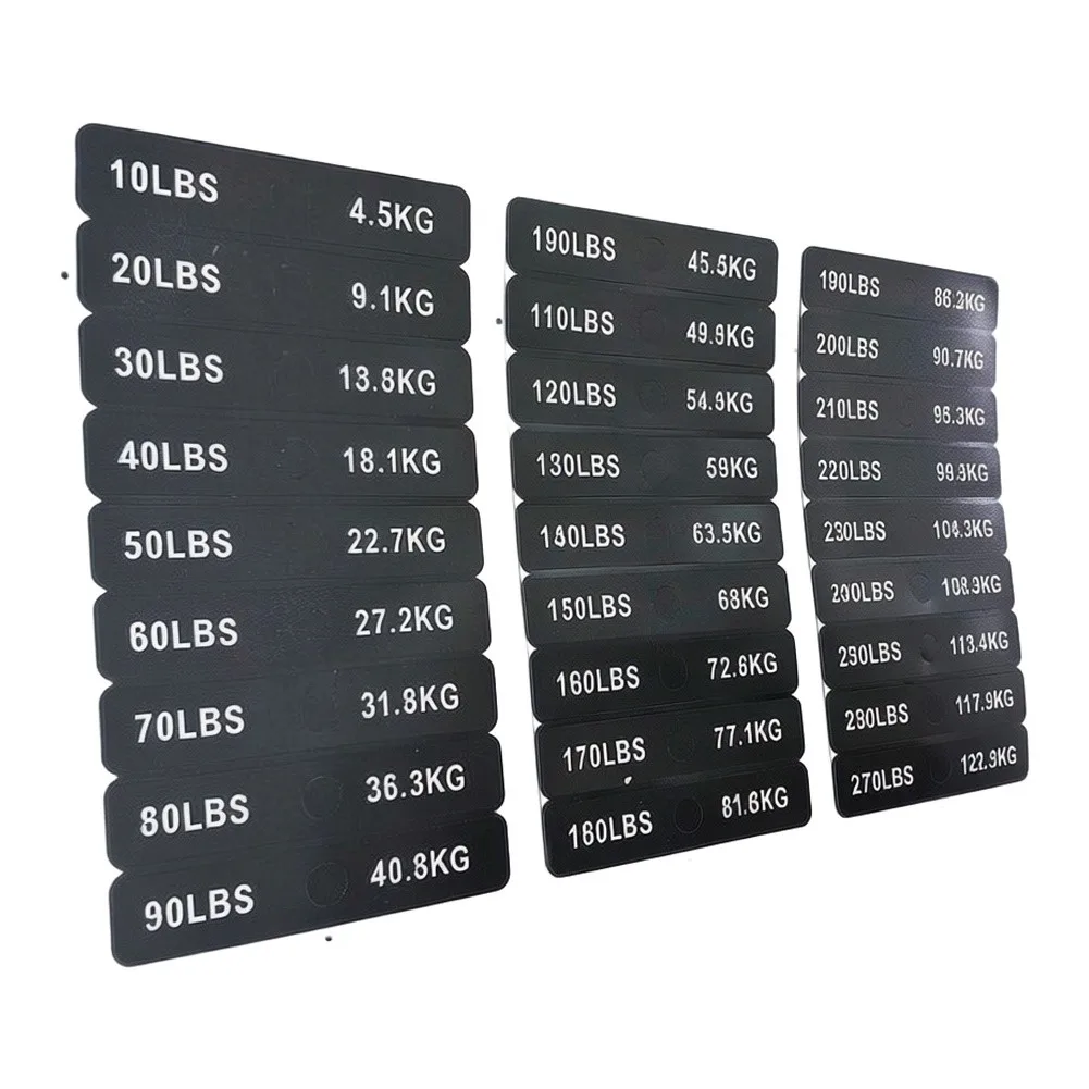 Plastic Weight Number Stickers 10lb To 400lb Range For Gym Strength Training Machines Clear Bold Labels Replace Worn Tags