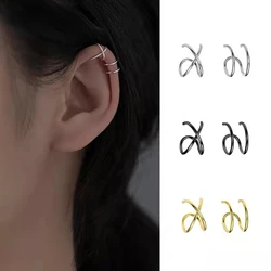 Pendientes de Clip de plata tibetana para mujer, joyería de alta calidad creativa Simple C, Clip de oreja sin perforación, hebilla de oreja, regalo de joyería de tendencia