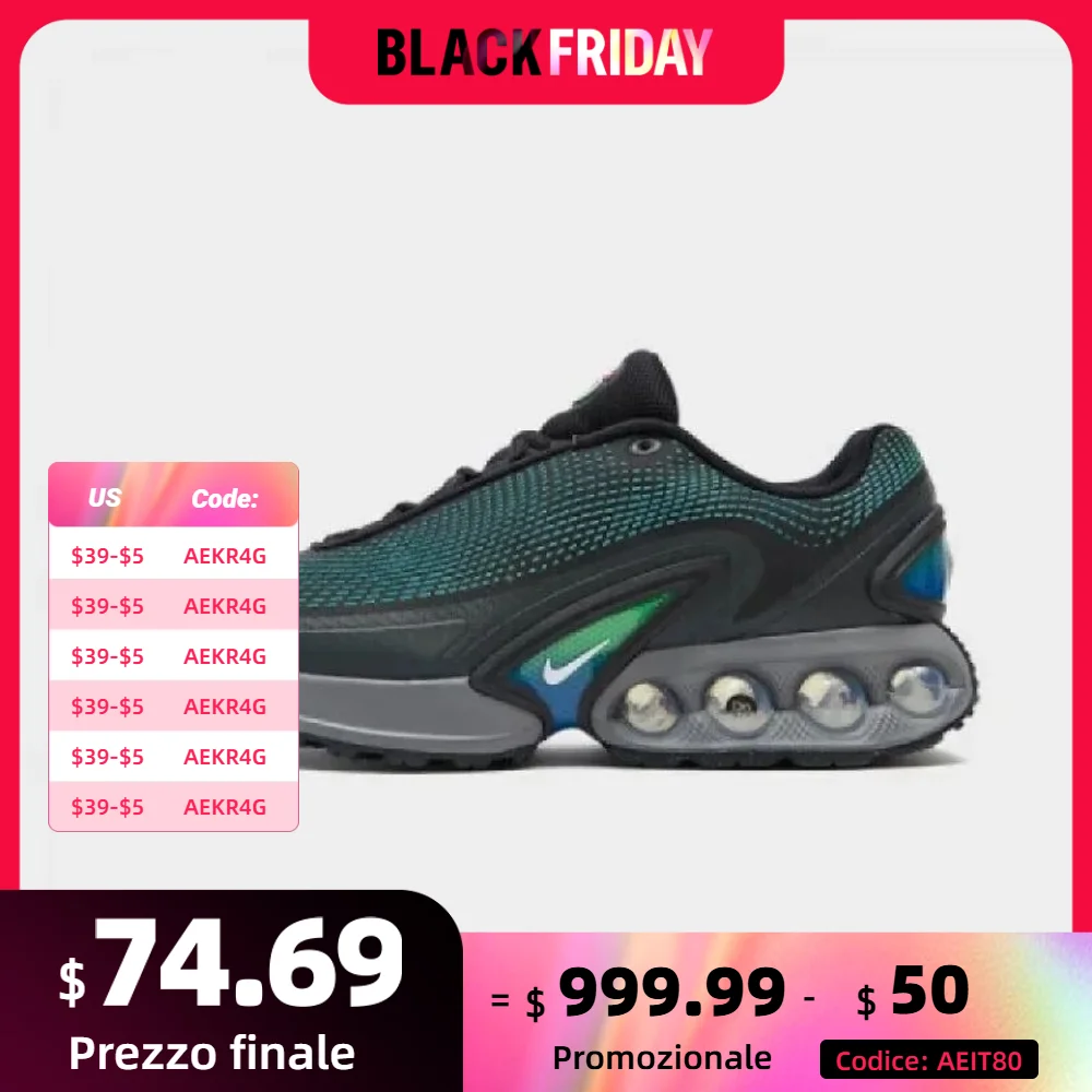 Nike Air Max Dn Black Rage Green DV3337-010 Anti-slip and Hard-Wearing Breathable and Casual