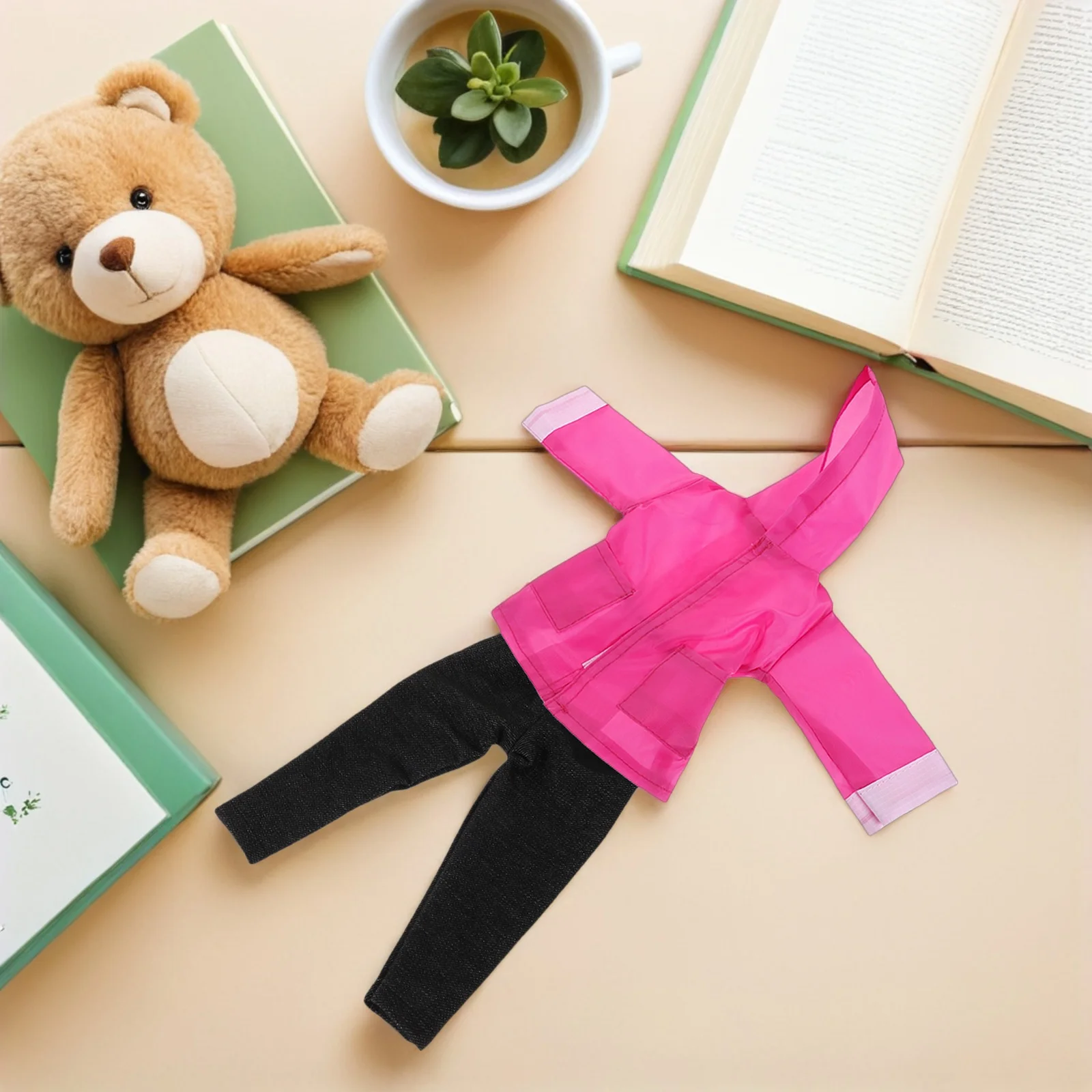 1 Satz 1 Satz Regenmantel für 18-Zoll-Mädchen, rosa, wasserdichte Kapuzenjacke, Hose, Hut, passendes Outfit, Rollenspiel-Regenausrüstungskleidung