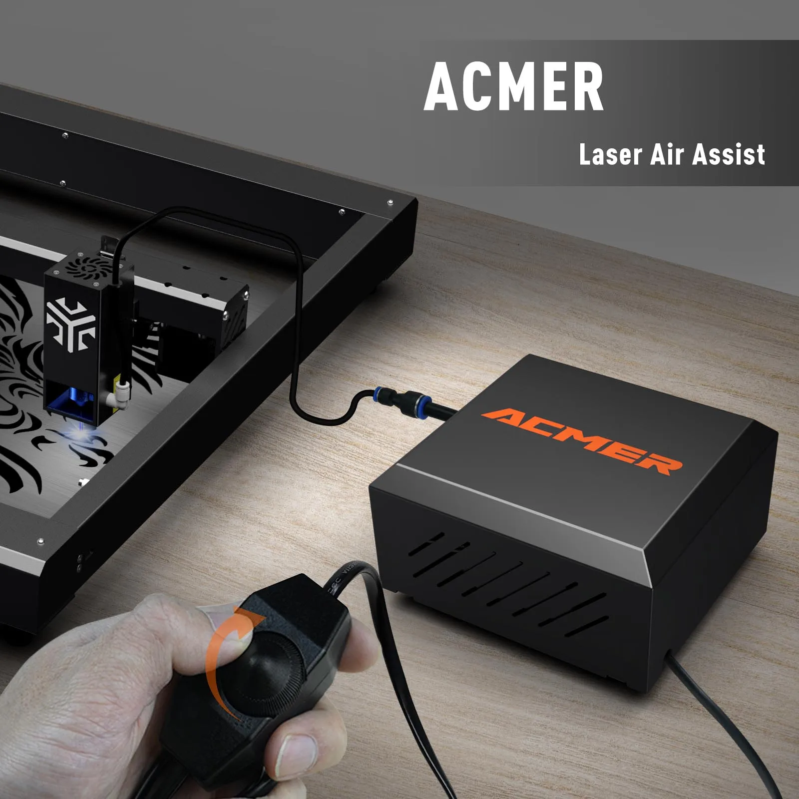 ACMER C4 Laser Air Assist Bomba com 30L/min fluxo de ar para a maioria Laser Cutter Máquina Removendo Fumaça Poeira Ar Assist Set Baixo Ruído