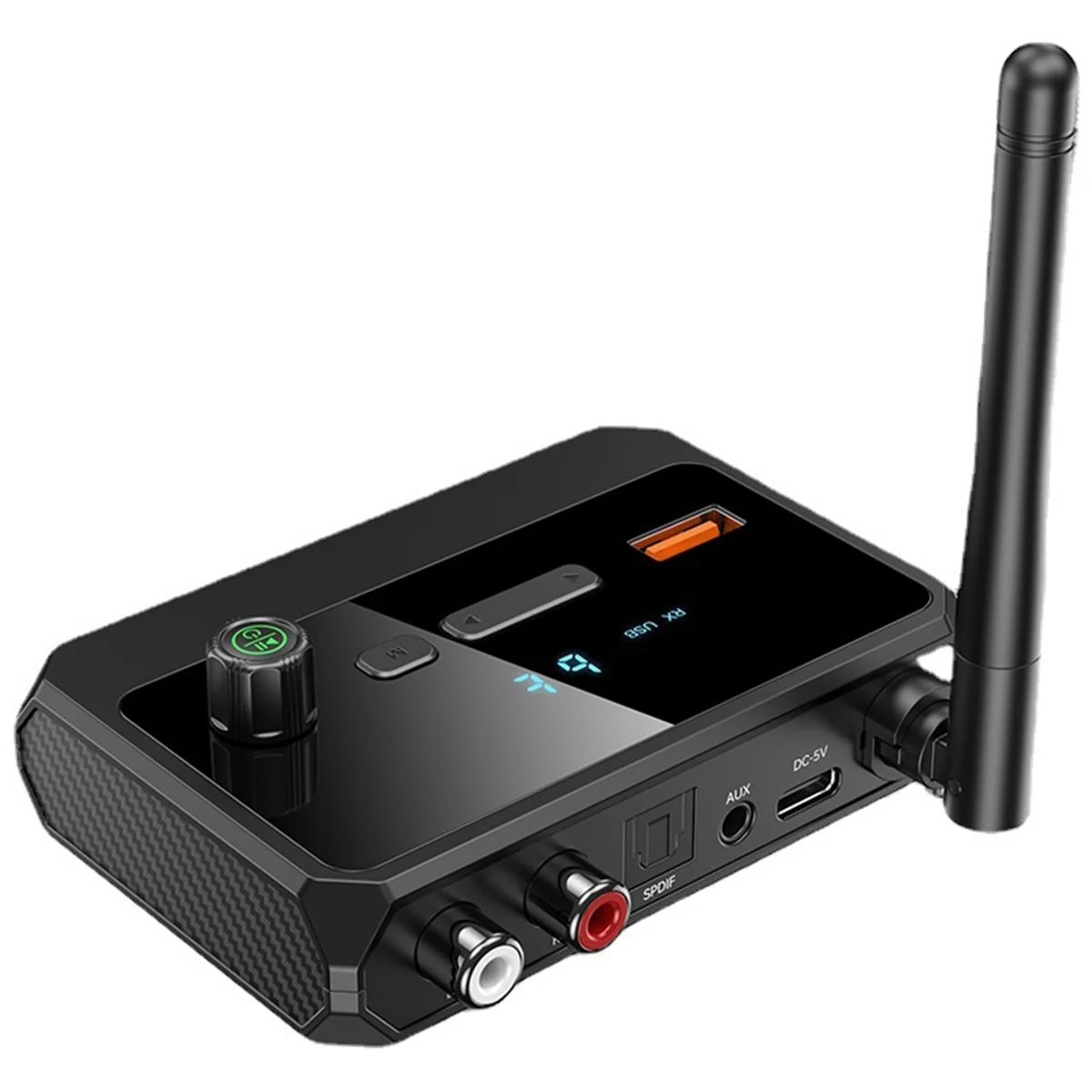 Bluetooth 5.3 Цифровой дисплей Bluetooth-приемник Волоконно-оптический коаксиальный адаптер поддерживает U-диск MP3-плеер HGC