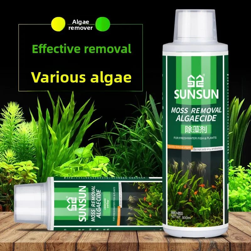 

Sunsun Aquarium Algae Remover - Safe for Fish/Shrimp - Eliminates Green Hair, Brown & Black Brush Algae - Rapid Water Clarifier