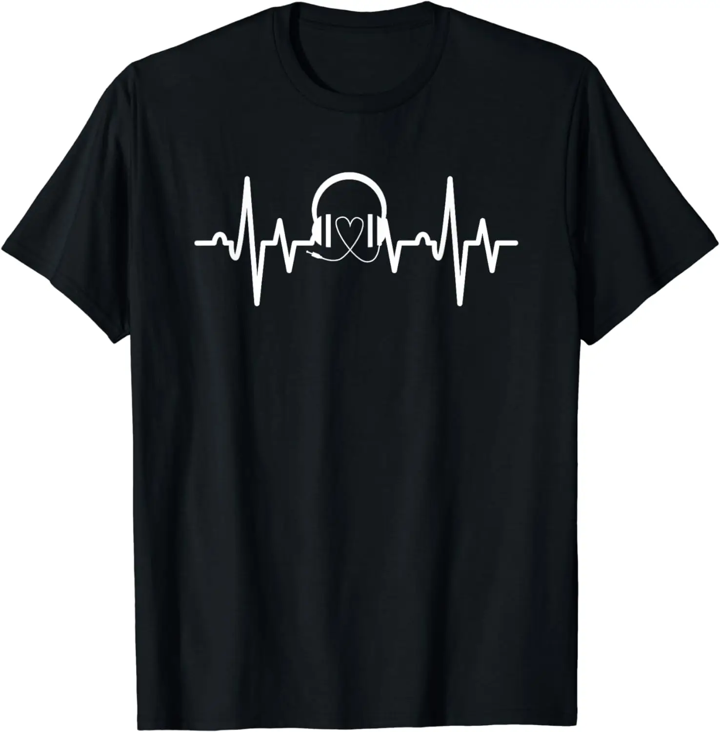 

Headphones Music Heartbeat Gift For DJ Musician T-Shirt