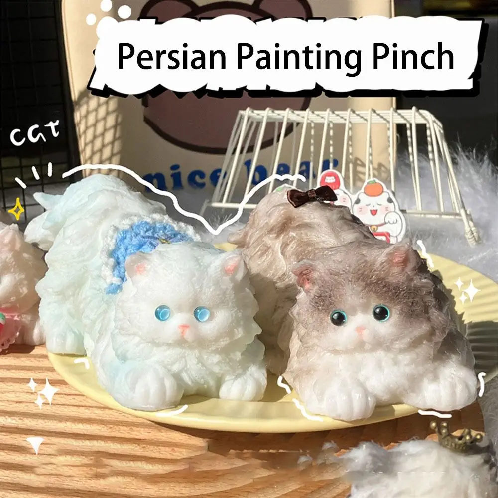 Mainan Remas kucing Persia lucu mainan Remas kucing buatan tangan silikon mainan Remas anak kucing rileks stres mainan hadiah lucu