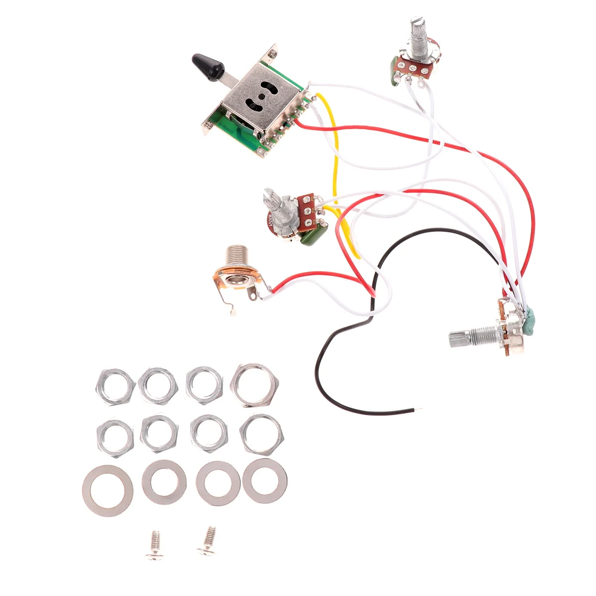 

Electric Guitar Switch Socket Circuit Wiring Kit Supplies Bass Pickup Premium Long Term Easy Mount Accessories Ideal Replacement