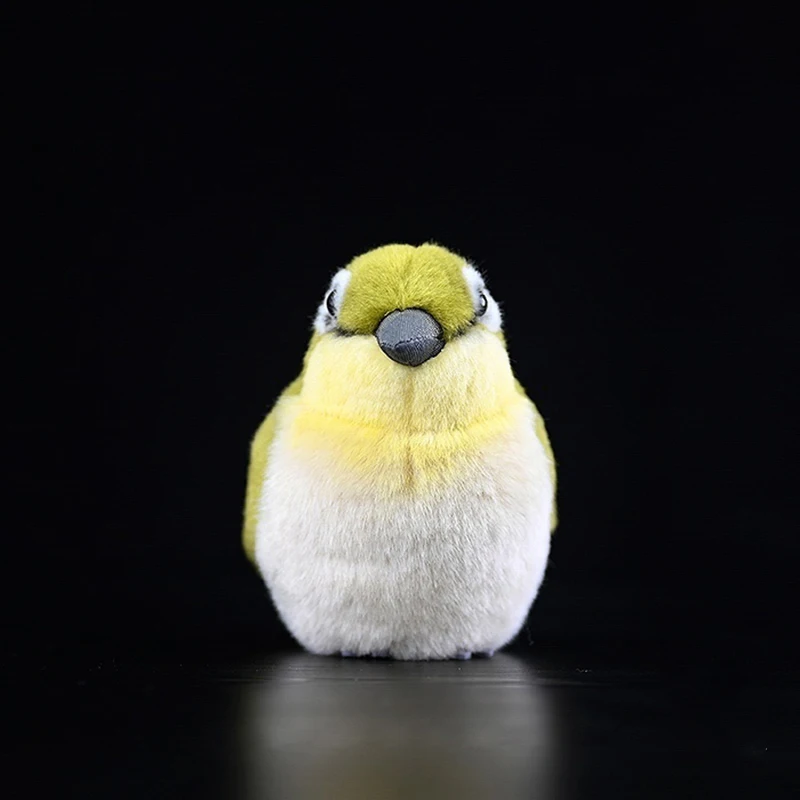 White-eye Birds Plush Toy Cute Sparrow Peluche Plushie Lifelike Stuffed Animals Soft Simulation Kawaii Doll For Kids Gift