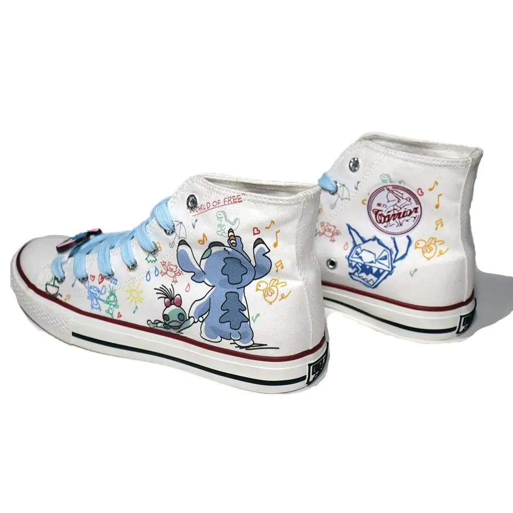 Disney Lilo & Stitch Canvas Shoes 2023 New Couple Sport Shoes Women Print Sneakers Men Tennis Shoes Adult Casual Running Shoes