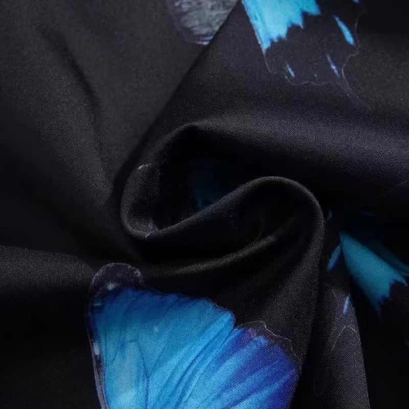 EBAIHUI Retro Floral Women Shirt Loose Hong Kong Style Couple Top Summer Lapel Beach Short Sleeved Ladies Blouse