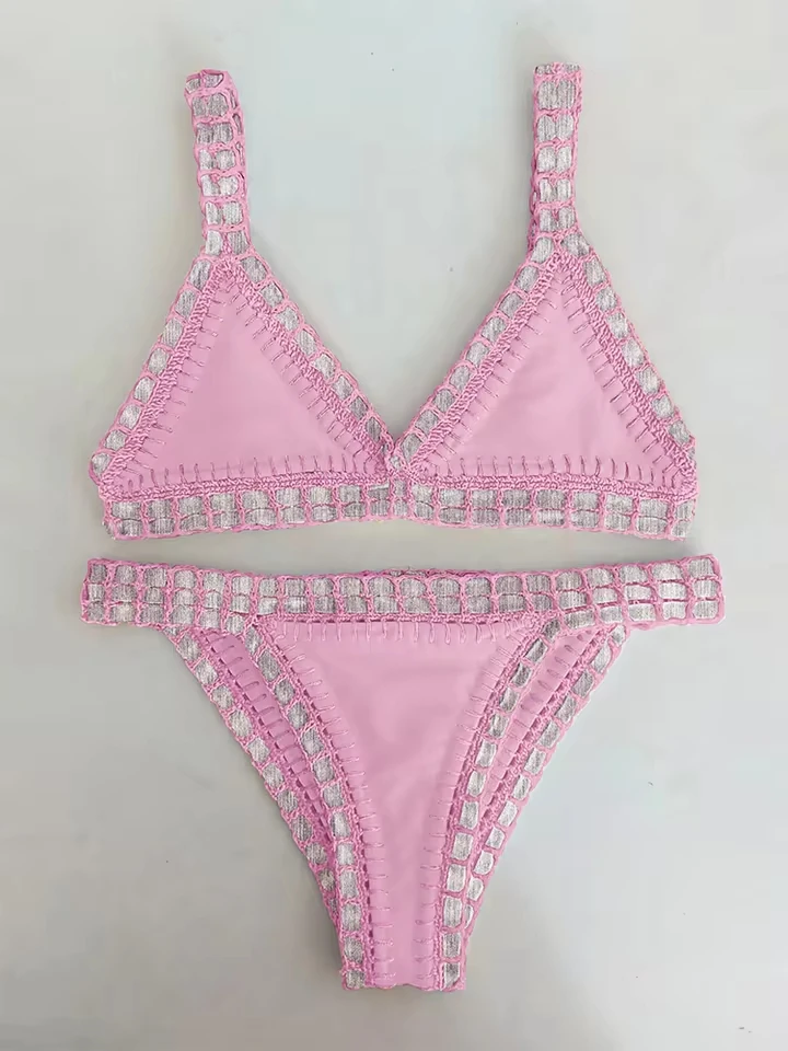 

Vzvn Padded Bathing Suit New V Neck Print Biquini Maillot De Bain High Waist Swimwear Women Swimsuit Bikini Bandage Bikinis Set