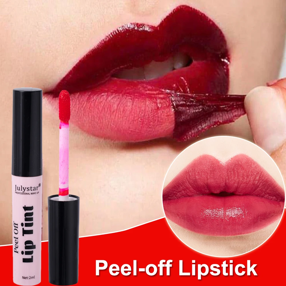 6 Kleuren Peel-Off Lippenstift Waterdichte Langdurige Lipgloss Tint Kleur Kleurstof Vochtinbrengende Crème Traan Pull Lip Pluisjes Sexy Rode Lippen Make-Up