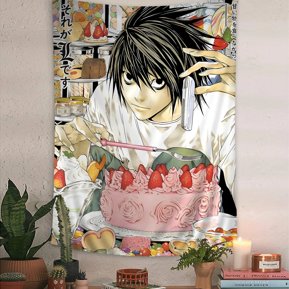 Wall Tapestries Mandala Anime Death Note DN L Colorful Tapestry Wall Hanging Bohemian Wall Hanging Sheets