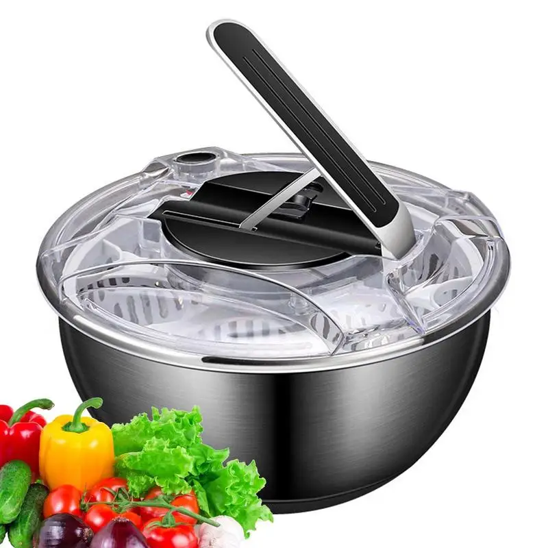 Rotator Salad Spinner Dehydrator Stainless Steel Salad Spinner Vegetable Fruit Dryer Salad Fruit And Vegetable Centrifuge