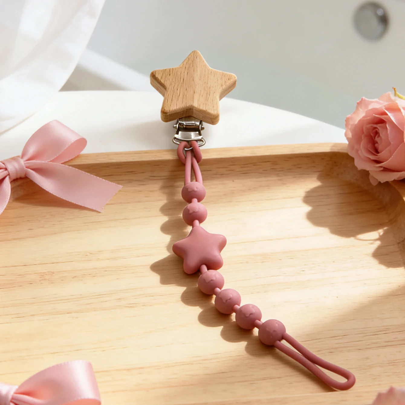 Five-Pointed Star Style Comfort Chain Pacifier Clips