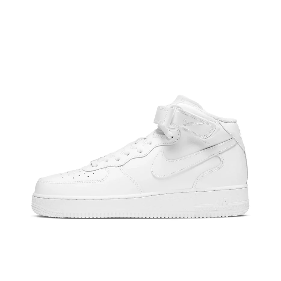 Nike Air Force 1 Mid top Skateboard Shoes Men's Pure White CW2289-111