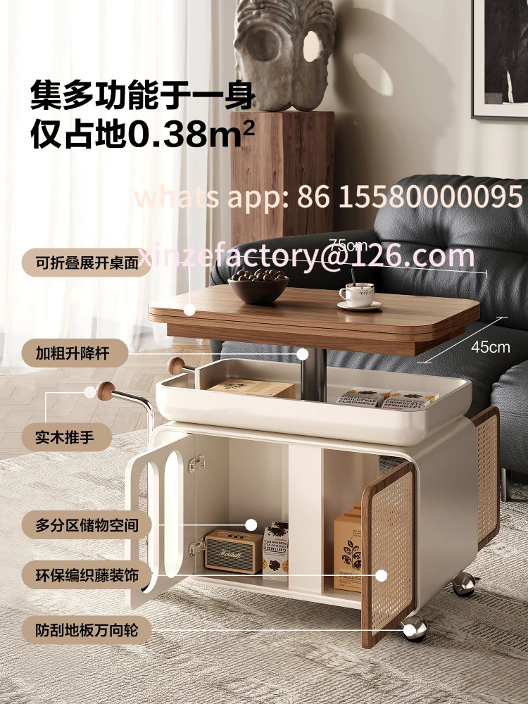 

Customizable removable coffee table small apartment folding living room