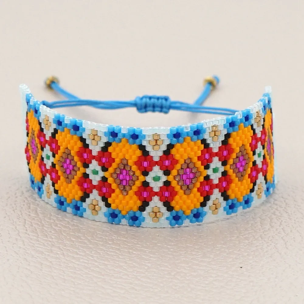 

Beaded bracelet Fashion Handwoven Trendy Minimalist Graphic Geometric Bohemian Ethnic Adjustable Rice Bead bracelet