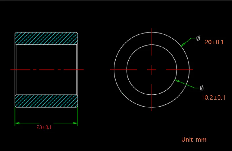

300 шт. алюминиевых втулок-шайб на заказ, внутренний диаметр 10,2 мм, внешний диаметр 20 мм, длина 23 мм