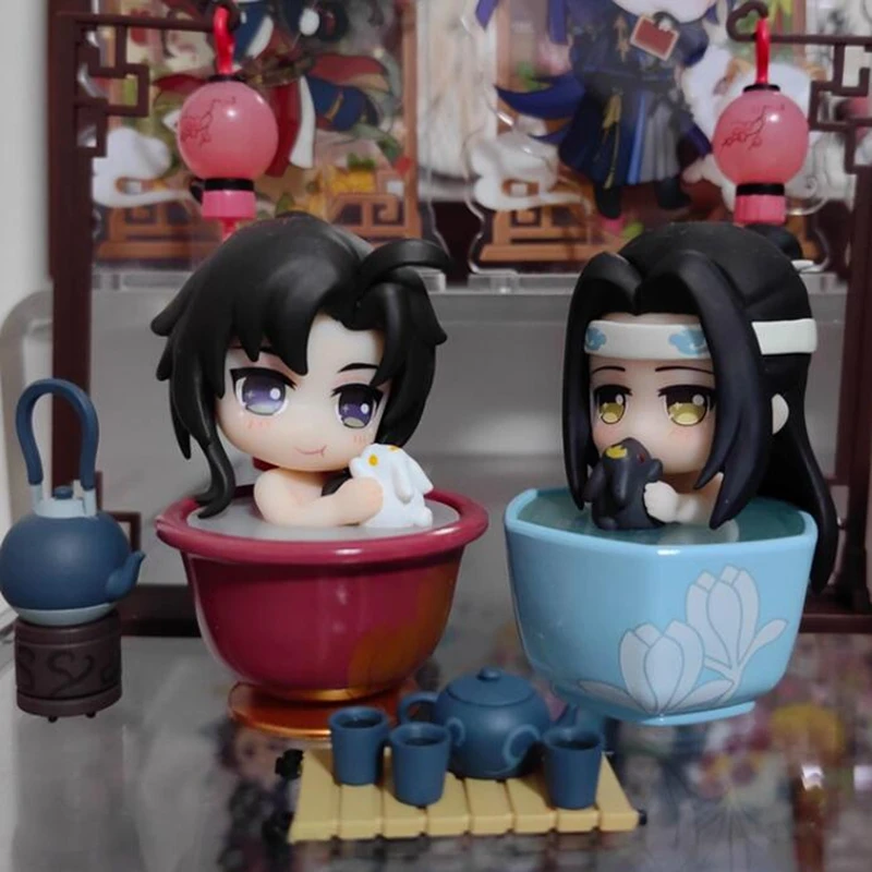 

Anime Mo Dao Zu Shi Action Figure Jade Bowl Flowing Light Series Q-Version Anime Figure Wei Wuxian Lan Wangji Model Desktop Toys