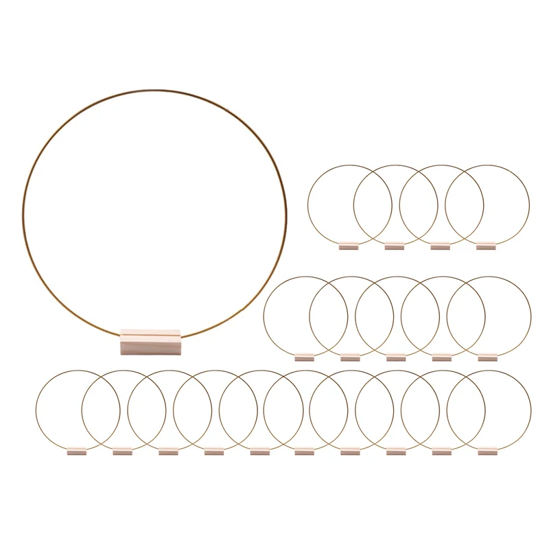 A11I 20 PCS 12 Inch Metal Floral Hoop Centerpieces For Table, Metal Wreath Ring With 20 PCS Place Card Holders For Wedding