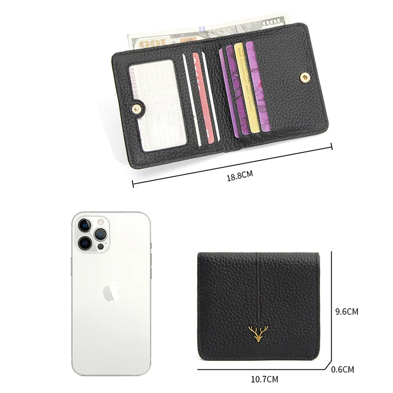 Western RFID Blocking Elk Design Car Line Multi Card Slots Women Wallet Large Capacity Purse for Ladies