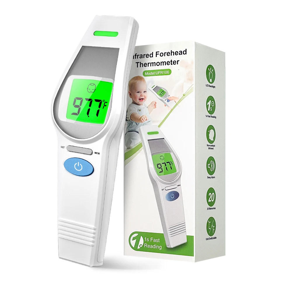 

HealthTree Forehead Thermometer Digital Non Contact Medical Infrared Thermometer Fever Meter Clinical Accuracy for Baby Adult