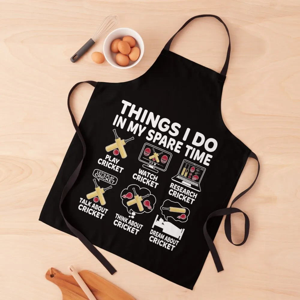 

Things I Do In My Spare Time Cricket Funny Cricket Lover Apron For Woman Hairdresser chef costume Men kitchen Apron