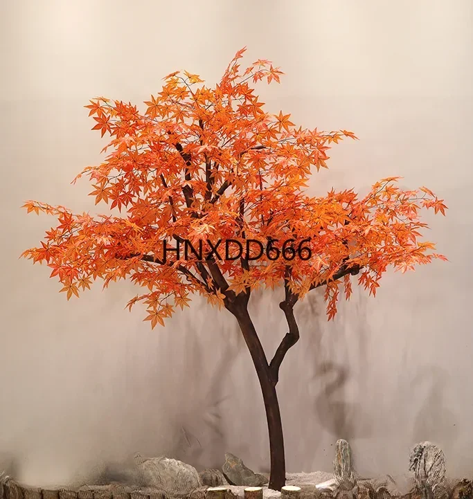 newSimulation Red Maple Fake Hotel Shopping Mall Landscape Decoration Large Tree Shooting Props Treess
