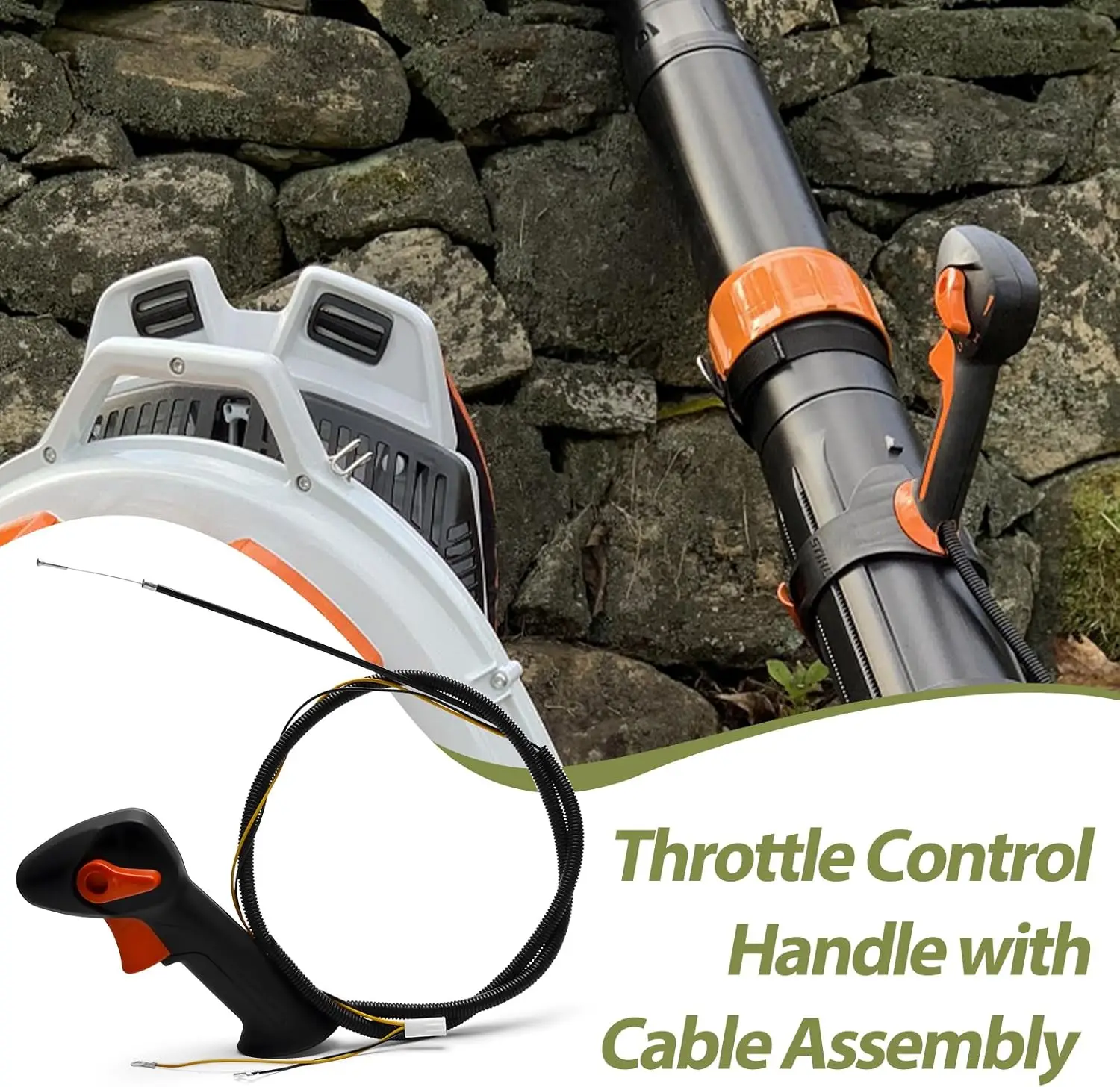 Throttle Control Handle with Cable Assembly Fit for Stihl BR800 BR800X Backpack Leaf Blower Replaces 4283-790-1300 42837901300