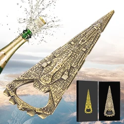 LKKCHER Triangular Spaceship Warship Beer Bottle Opener Fashion Bottle Cap Corkscrew Birthday Christmas Gifts for Men Space Fans