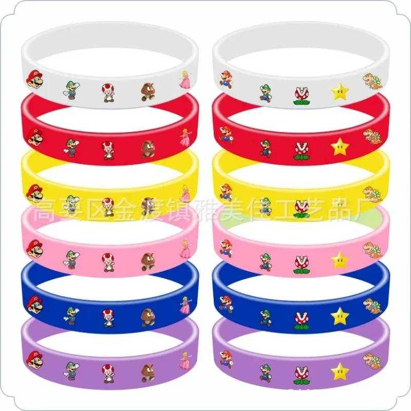 Super Mario Bracelets Princess Peach Luigi Jewelry Cartoon Game Character Derivative Peripherals Bangles Baby Show Party Gifts