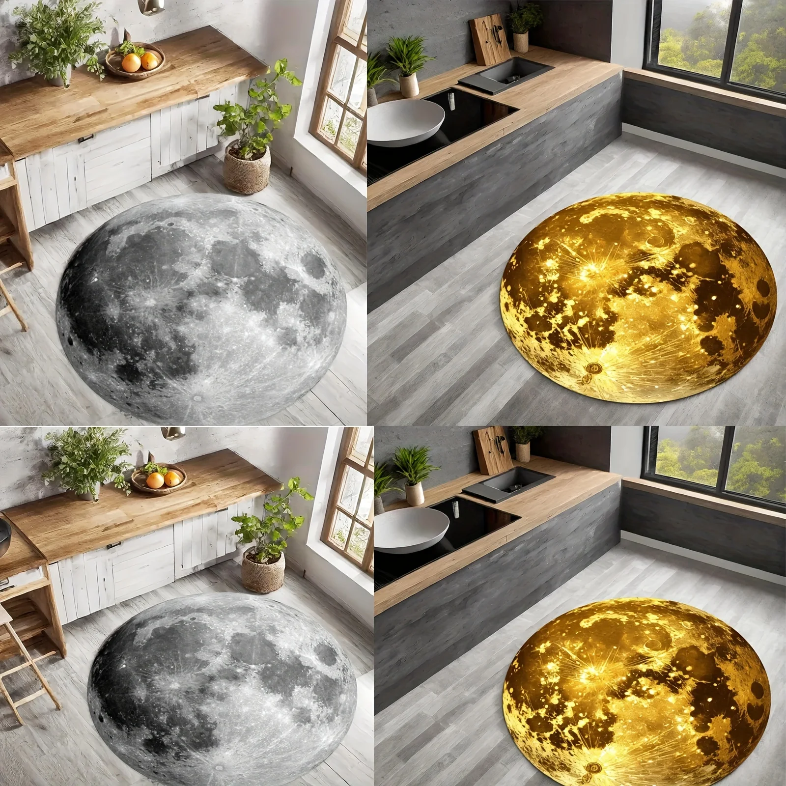 

Коврик с изображением лунной поверхности - креативный декоративный напольный коврик с изображением лунного кратера для гостиной, кухни