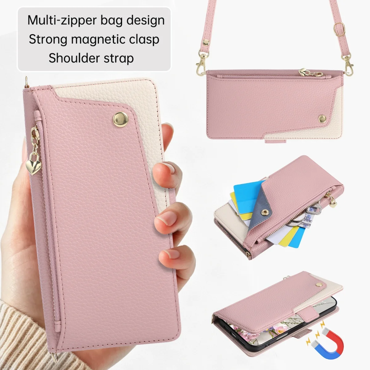 Crossbody Wallet Card Slots Case for Samsung Galaxy S26 S25 Ultra S24 S23 FE S22 Plus A17 A37 A57 A16 A36 A56 A15 A35 A55 Cover