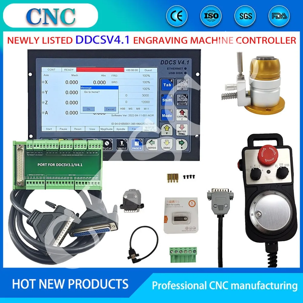 DDCSV4.1 CNC motion controller system kit 3axis 4axis engraving machine controller Z-axis probe 500K pulse support servo spindle