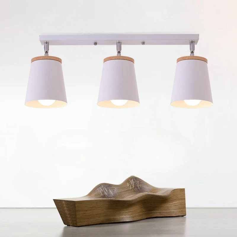 

Modern White Ceiling Lights For Corridor Adjustable Metal Lamparas de techo Corridor E27 Indoor Wood Lighting Fixtures