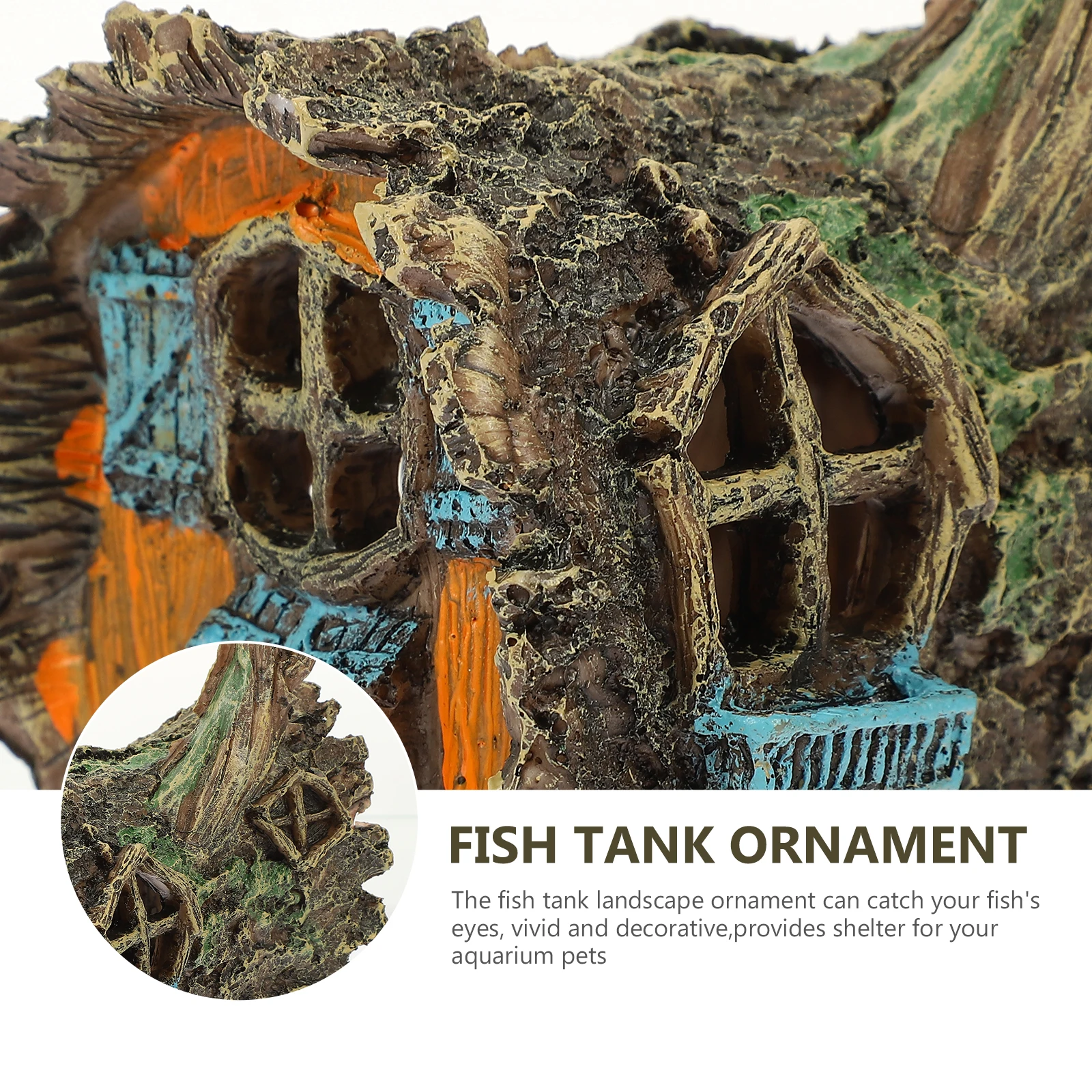 

Treehouse Decorations Fish Tank Cave Hideaway Aquarium Shrimp Betta Caves Resin Landscaping Ornament No Fade