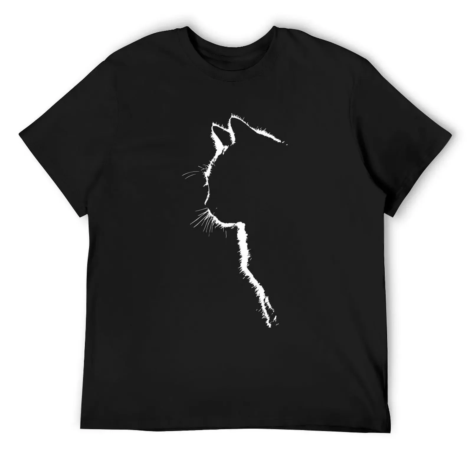 

Cat silhouette T-Shirt custom shirt Short sleeve tee korean fashion plus size clothes men clothings