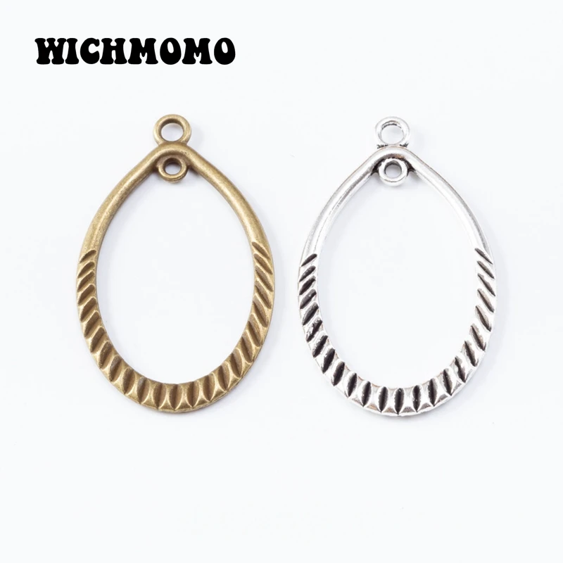 

2022 New 43*26mm8pieces/bag Retro Zinc Alloy Oval Charms Connectors Pendant for Earring Necklace Jewelry Accessories