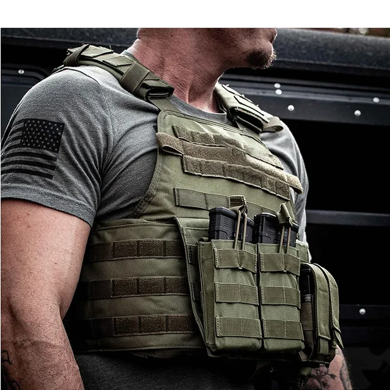 

Новый мужской боевой жилет, быстросъемный легкий тактический жилет, черный мультикам, переноска с механизмом, военные аксессуары для страйкбола Molle