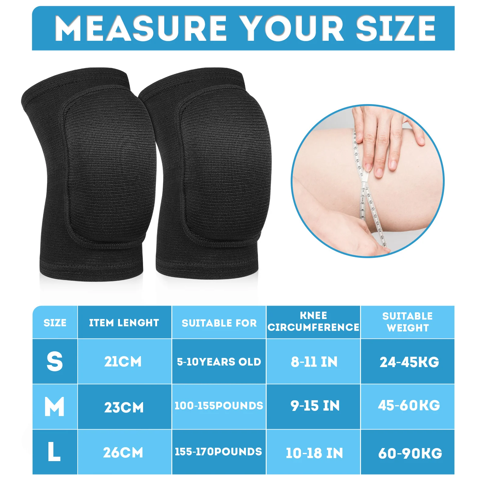 1 زوج منصات الركبة عالية المرونة البوليستر منصات الرقص لكرة السلة المصارعة البستنة واقية مبطن الأكمام مريحة تناسب #3