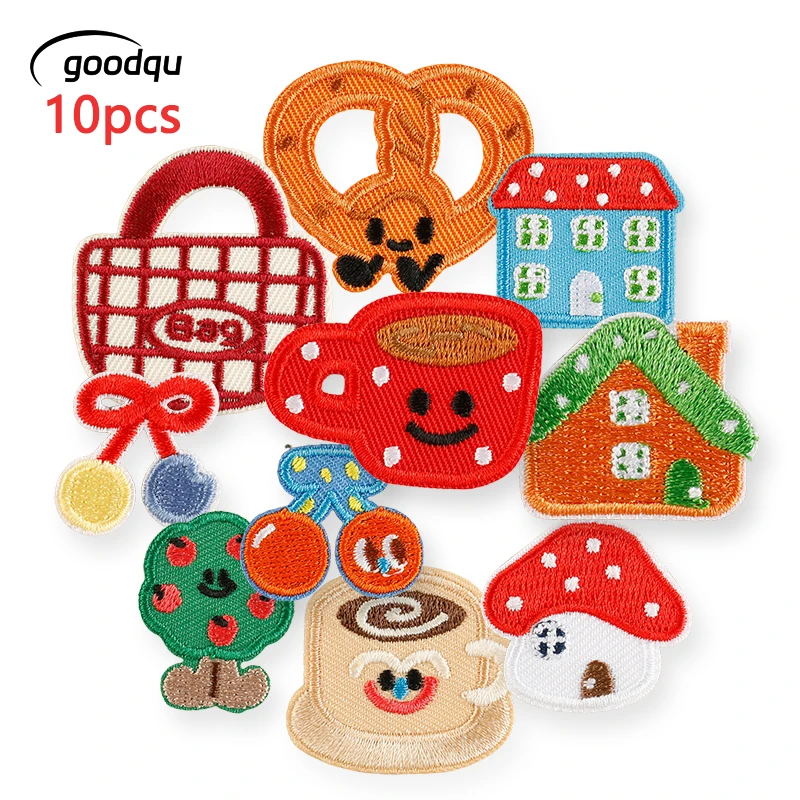 10 Stück Anime Selbstklebende Aufnäher für Kleidung, Tiere, zum Aufbügeln, Bestickte DIY-Aufkleber für Kinder, Patches für Jacken und Stoffe – Detail 1