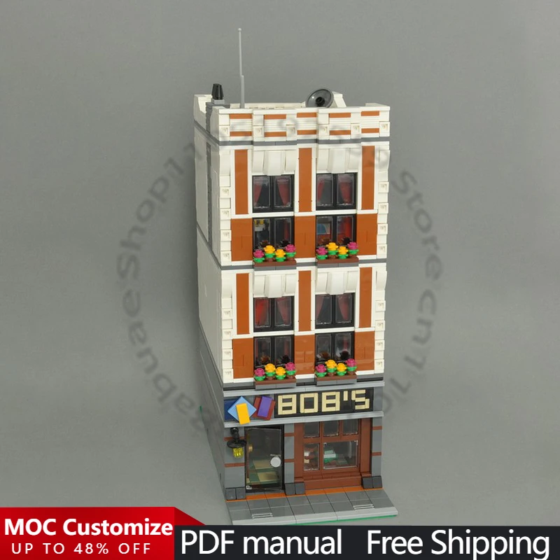 2864 PCS Building Brick Modular Book Store MOC Customize Modular Building Block Simple Creative Design DIY Toy Christmas Gift